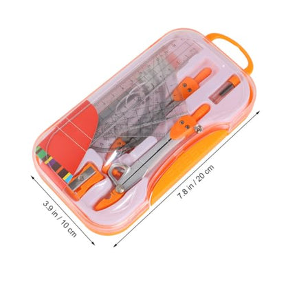 Metal Compass Drawing Tool Set 10pcs Geometry Ruler Kit for Students with Math Drawing Compasses Suitable for School Exams and Drafting Random Color