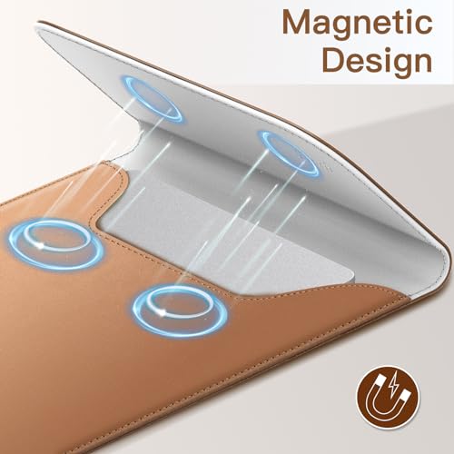 JETech Slim Laptop Sleeve for MacBook Neo (A18 Pro), MacBook Air 13-Inch (M2/M3/M4/M5) 2022-2026, MacBook Pro 13-Inch (M1/M2) 2016-2022, PU Leather Case (Brown) - color: Brown, size: 13-Inch