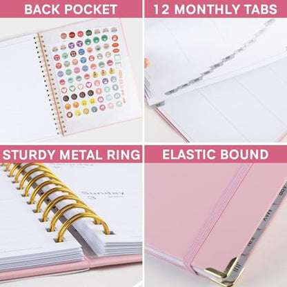 Planner 2026-2027, Weekly and Monthly Academic Planner, Jul 2026 - Jul 2027, 8.5"x11" Large Hardcover Daily Planner Calendar with Tabs for Women, Year Planning Agenda for Teacher and Student (Pink) - color: Pink