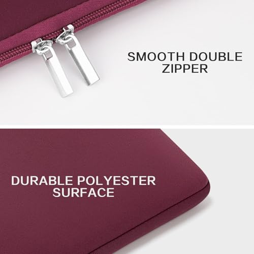 RAINYEAR 13 Inch Laptop Sleeve Compatible with 13.3" MacBook Air/Pro M1 M2 M3 M4 M5 A3449 A3240 A3113 A2681 A2338 Case Cover Bag with Front Pocket Accessories Pouch (Red) - color: Red, size: 13"