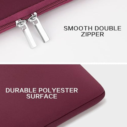 RAINYEAR Laptop Sleeve Case Compatible with 13.3 Inch Notebook Computer Chromebook 14" MacBook Pro/Max M1 M2 M3 M4 M5 Cover Soft Bag with Front Pocket & Accessories Pouch (Red, Upgraded Version) - color: Red(Upgraded Version), size: 13"-13.3"