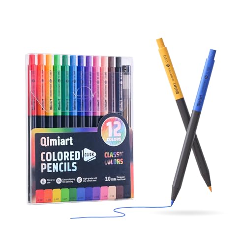 languo Mechanical Colored Pencils for Adult Coloring Books, 12 Colors Soft Core Colored Pencils with Sharpener, Mechanical Pencils for Coloring, Drawing, Sketching & Painting, Classic Colors - color: 12 Colors: Classic Colors