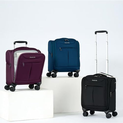 Hanke Underseat Carry On Luggage with Wheels, Lightweight Small Suitcase Airline Approved 16 Inch Softside Personal Item Travel Bag for Women Men, Compact Under Seat Luggage with Spinner Wheels.(Blue) - color: Blue