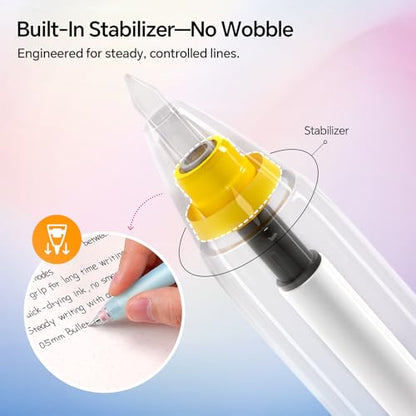 WRITECH Switch Gel Ink Pens: 0.5mm Black Ink Pen Retractable Silent and Clicky Soft Grip Fine Point Pen for Journaling Smooth Writing Quick-dry No Bleed 5ct - color: Black-B
