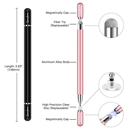 Stylus for iPad (2 Pcs), StylusHome Magnetic Disc Universal Stylus Pens Touch Screens for Apple/iPhone/Ipad pro/Mini/Air/Android/Microsoft/Surface All Capacitive Touch Screens - Black/Rose Gold - color: Black,Rose Gold