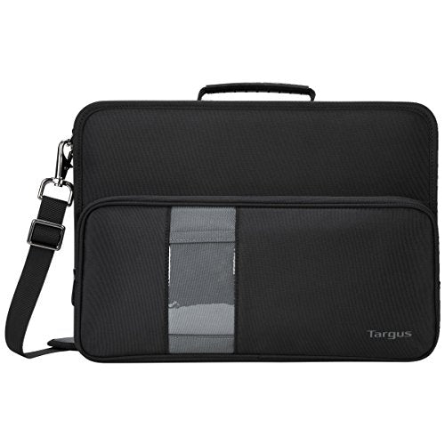 Targus Work-In Case Business Laptop Shoulder Bag for Macbook/Notebook Compact Design with Front Pocket, Carrying Shoulder Strap, Protective Sleeve for 13.3-14-Inch Laptop, Black (TKC002) - size: 14 inch, style: Business Bag