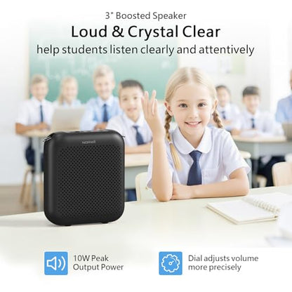 Bluetooth Voice Amplifier, Power Amplifiers, Portable Mini Wired Microphone Headset for Teacher Classroom & Outdoor Lectures, Teaching, Tour Guides, USB-C Rechargeable - 2000mAh, Black - color: Black-2000mAh