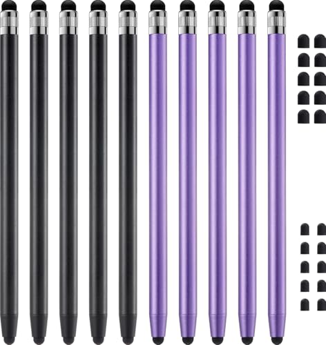 ChaoQ Stylus Pen for Touchscreen, 10pcs Stylus Pen for iPad iPhone Android | High Sensitivity and Precision, Suitable for iPad iPhone Android and All Touch Screens (Black//Purple) - color: 10 Black Purple