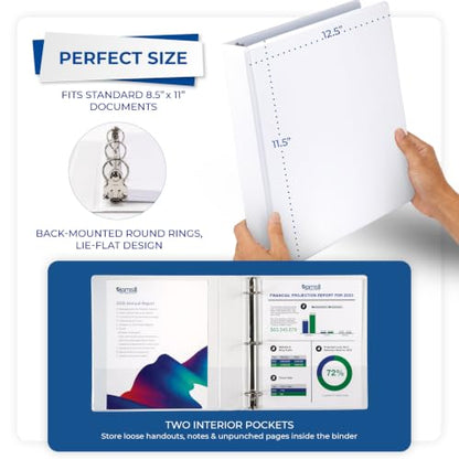 Samsill 1.5 Inch 3 Ring Binders, Economy Round Ring, Clear View Cover, 325 Sheet Capacity - for School, Home, Office - White, 6 Pack - color: White, size: 6-Pack, style: 1.5-Inch