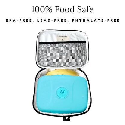 Fenrici Kids Bento Box and Lunch Box Set, Insulated Lunch Box for Boys, Girls with 5 Compartment Container, Utensils Included for School, BPA Free, Purple Galaxy, Pastel Blue Bento - color: Purple Galaxy