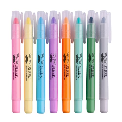 Mr. Pen- No Bleed Gel Highlighters, Assorted Colors, 8 Pack | Bible Highlighters and Pens No Bleed, Bible Markers for Study, Journaling, School Supplies and Accessories - color: Pastel Colors 1, size: 8 Pack