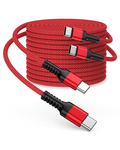 Android Fast Charging Cord for Samsung Galaxy S26 Ultra S26+ S25 Edge S24FE | Superfast Charger Cable 10FT USB C to USBC Cable Typec to C Cord for Samsung A17 16 A57 A37 A27, iPhone 17e 17 Pro Max 16 16e - color: Red, size: 10FT