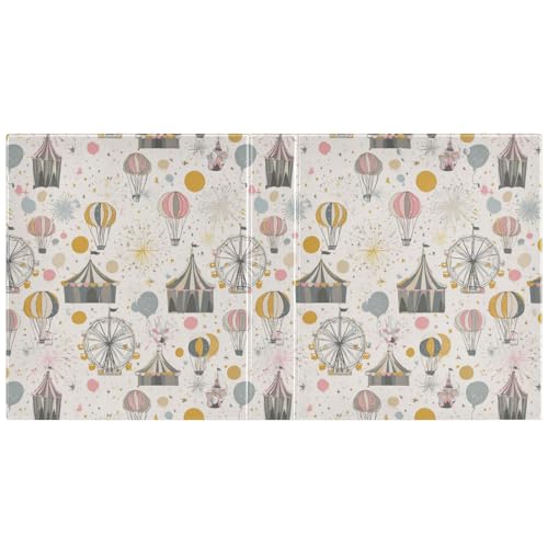 Circus Theme Round Ring Binders 1.5 Inch 3 Ring Binder with Clipboard Holds 200 Sheets Office Home School - color: Multicolored 13