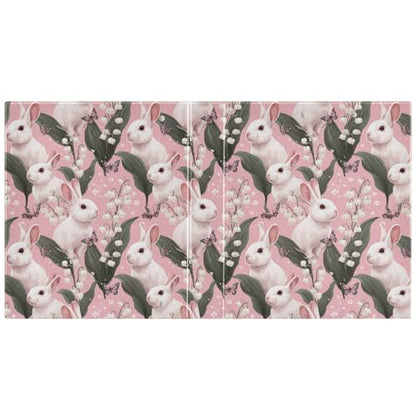 Pink Butterfly Flowers Cute Rabbit Binder 3 Ring 1.5 Inch Binder with Clipboard&Pockets, Hardcover Binders Heavy Duty Large File Folder for Office School Supplies - Holds 200 Sheets - color: Light Pink Butterfly Flower Rabbit, size: 1 Pack-12.4x10.63in