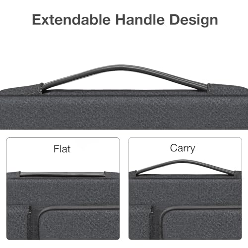 MOSISO 360 Protective Laptop Case 13.3 inch, 13-13.3 inch Laptop Sleeve | Compatible with MacBook Air/Pro 13 / Pro 14, HP Dell ASUS Lenovo,Side Open Bag with 2 Raised&1 Flapover Pockets,Charcoal Gray - color: Charcoal Gray, size: 13.3 inch
