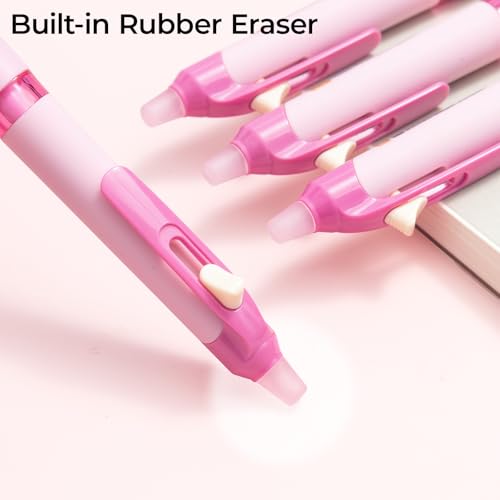 M&G 6 PCS Erasable Pens, 0.5mm Black Ink Erasable Gel Pens, Fine Point Retractable Pens Make Mistakes Disappear, Premium Comfort Grip Note Taking and Crossword Puzzles - color: black ink