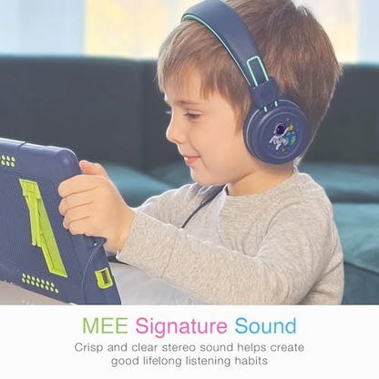 MEE audio KidJamz KJ55 Personalized Wired Headphones for Kids with Custom Full Color Photo Print, 3.5mm Plug Headset, Volume Limiter, & Microphone, Printed Graphics for School, Gift, Travel (Blue) - color: Blue, style: Customized