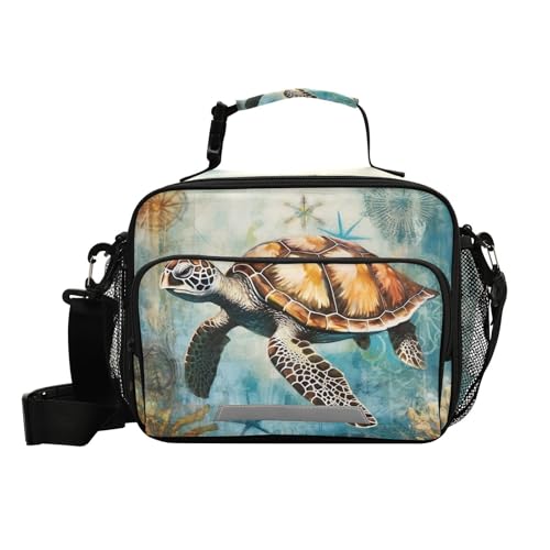 Ocean Sea Turtle Kids Lunch Box Insulated Lunch Bags Cooler Tote Bag with Removable Shoulder Strap for Boy Girl Student 20848559 - color: Sea Turtle