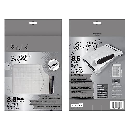 Tonic Studios Paper Cutter Tool - Guillotine Paper Trimmer for Scrapbooking, Vinyl, and Craft Paper - 8.5 Inch Cutting Length with Ruler and Grid Lines - size: 8.5" Blade
