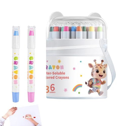 Twist Crayons for Kids 36 Pieces Safe Multifunctional Washable Easy-Grip | Kids Crayons Coloring Supplies for Prechoolers Kindergarten Students Boys Girls Children Teen Daughter