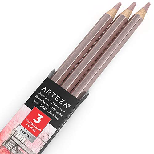 Arteza Professional Watercolor Pencils, Pack of 3, A700 Unicorn Purple, Water-Soluble Pencils for Coloring, Blending, Layering & Watercolor Techniques - color: A700 Unicorn Purple, size: 1 Count (Pack of 3)