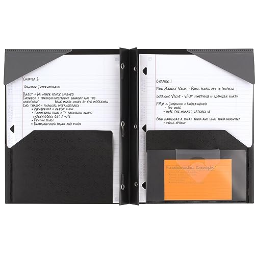 Five Star 2-Pocket Folder, Plastic Folder with Stay-Put Tabs and Prong Fasteners, Holds 8-1/2" x 11" Paper, Black (72113) (Pack of 2) - color: Black, size: 1 Count (Pack of 2)