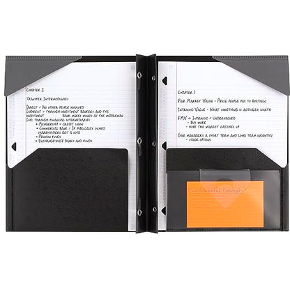 Five Star 2-Pocket Folder, Plastic Folder with Stay-Put Tabs and Prong Fasteners, Holds 8-1/2" x 11" Paper, Black (72113) (Pack of 2) - color: Black, size: 1 Count (Pack of 2)