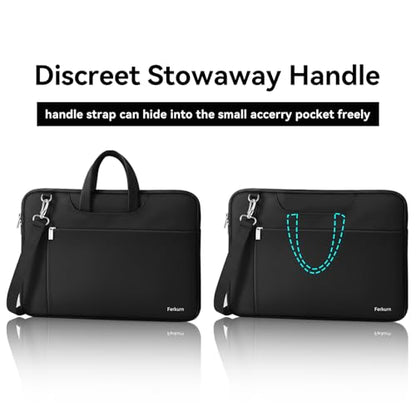 Ferkurn Laptop Case Bag Women Men Computer Sleeve with Shoulder Compatible with HP/Inspiron/Thinkpad/Vivobook/MSI/Surface, 17.3 inch, Black - color: Elegant Black, size: 17.3 inch