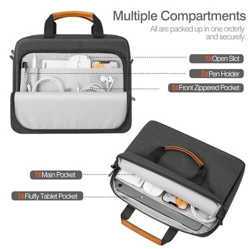 MoKo 9-11 Inch Tablet Sleeve Case, Protective Handle Shoulder Bag | Fits iPad Air 11-inch M4, iPad Pro 11-inch M5/M4, iPad A16, iPad 10th/Air 5/4th 10.9-inch and Tab S8/S9, Black & Gray - color: Black & Gray, size: 9-11 Inch