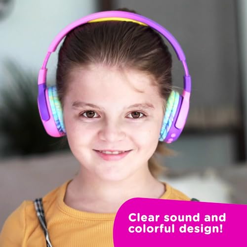 Move2Play, Kidz Bop, Wired Headphones for Kids | Microphone | 3.5mm Plug | Volume Limiting 85dB/94dB | Soft Pads | Adjustable | School Use | Gift 3 4 5 6 7 8+ Year Old Girls Boys Toddlers - color: Wired - Pink