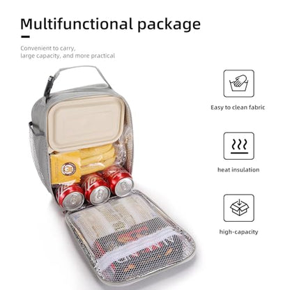 Lovoeo Lunch box Lunch bag for men women Insulated Lunchbox Lunch bags for Work Picnic Travel (Light grey) - color: Light grey