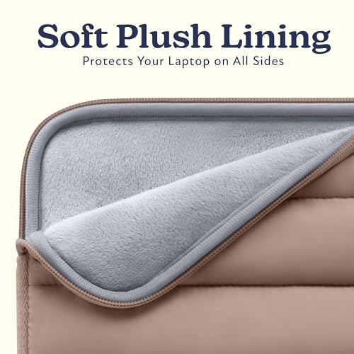 Vandel Puffy Laptop Sleeve Case for 13-14 inch Laptop Sleeve Bag Case 13.3 Inch with Zipper Pocket, Compatible with MacBook Air 13, Pro 14/13 iPad Pro 12.9, HP Dell ASUS, Computer Bag Cover - color: Latte