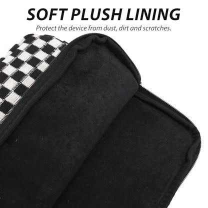 Puffy Laptop Sleeve 15-16 inch, Cute Knitted Protective Carrying Case for Women & Men, Compatible with MacBook Pro 16-Inch M4, 15.6 Inch Tablets Notebook (Checkered Black) - color: Checkered Black, size: 15-16 inch