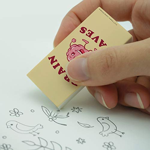 Brain Waves Waving Funny Humor Eraser Set of 2