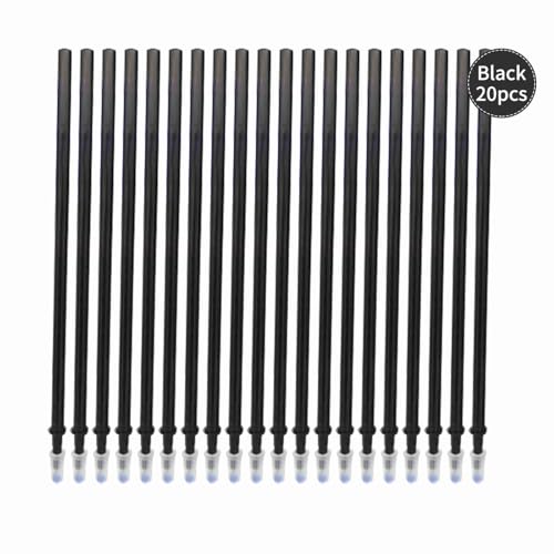 ZJchao Erasable Pens, Pen Refills Erasable Gel Pens Blue Ink Gel Ink Pen Refills with Fine Point 0.5mm Replacement for Office School Writing (20pcs) - color: Black, size: 20pcs
