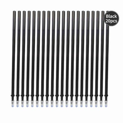 ZJchao Erasable Pens, Pen Refills Erasable Gel Pens Blue Ink Gel Ink Pen Refills with Fine Point 0.5mm Replacement for Office School Writing (20pcs) - color: Black, size: 20pcs