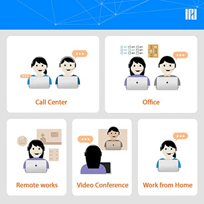 IPD IPH-160 USB Headset with Noise Cancelling Microphone for Office and Call cengter- Compatible with Skype, Microsoft Teams, Cisco Jabber, Avaya One-X and Other Soft Phones - color: Foam Cushion, style: Monaural