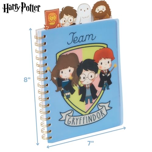 Harry Potter Hogwarts Tab Journal Notebook, Spiral Bound, 96 Lined Pages, 8 x 7 inches, Blue - style: Harry Potter