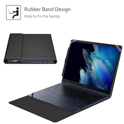 Fintie Sleeve Case Cover for 15.6" Samsung Chromebook Plus XE550XGAA / Samsung Galaxy Book4 360 NP960XGK / Book3 360 NP750QFG / Book2 Pro 360 NP950QED / Book2 Pro NP950XED, Black - color: Black