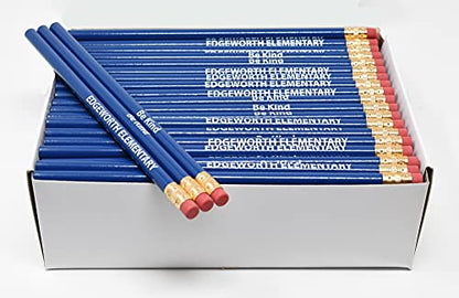 Pencil Guy Custom #2 Pencils, 144/Box | Personalized, 19 Colors, Bulk - color: Medium Blue, size: 1 Count (Pack of 144)