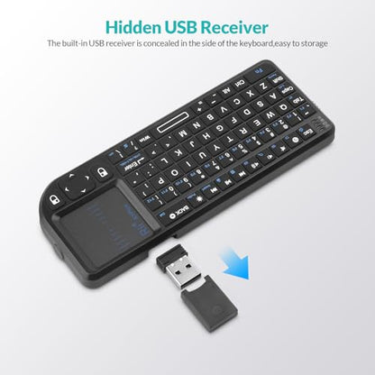 Rii Mini Keyboard with Touchpad,Bluetooth Keyboard Backlit,Handheld Wireless Keyboard for Smart TV,Android TV Box,Fire TV Stick,HTPC,Projector,PC,Smartphone,Office,Home