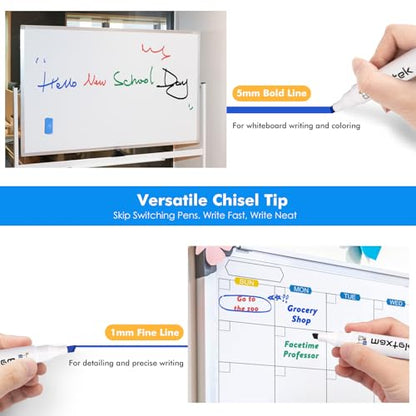 maxtek Low Odor Dry Erase Markers Chisel Tip, 12 Count | Whiteboard Markers Set, 1 Magnetic Eraser - style: Chisel Tip 13 Count