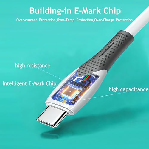 USB A to USB C Fast Charging Cable 3FT 5-Pack, USBA to USBC 100W Fast Charging Cable & 480Mbps, Android Auto and CarPlay Cable Cable for Google Pixel,Samsung Galaxy,iPhone 15/16/17 and More-White