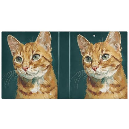 Fustylead American Shorthair Cat Impressionist Painting 3 Ring Binder, D-Rings 1.5" Hardcover Folder, Fits 200 Sheets of A4 Paper, Durable Clipboard & Clean View with Inside Pockets for School Home Of - size: 12.4x10.63x2.36 Inch-1 Pack