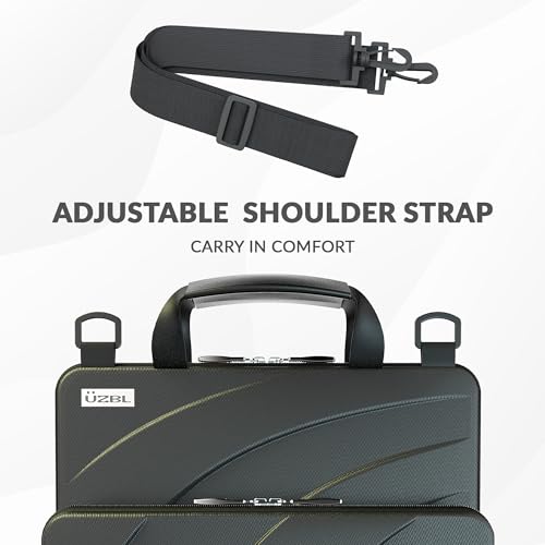 UZBL 11-11.6 Inch Always-on Chromebook Protective Hard Shell Case Cover with Pouch and Shoulder Strap, Fits MacBook Neo 13 inch - color: Black PU