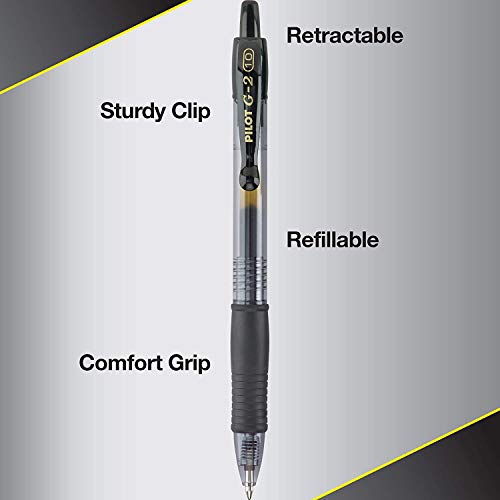 PILOT G2 Premium Gel Pens, 1.0mm Bold Point, Pack of 10 | Refillable & Retractable, 5 Black & 5 Blue Ink Pens