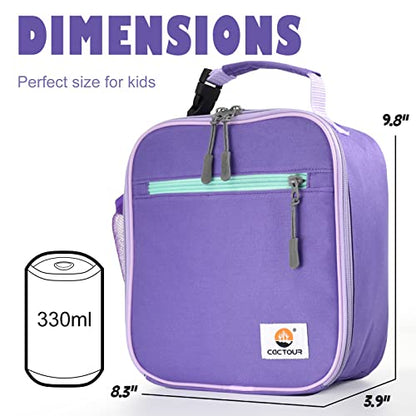 CaCTOUR Lunch Box Kids,Premium Insulated Lunch Bag for Girls Boys Teen Women,Soft Bag Mini Cooler Back to School Thermal Reusable Lunch Bag for Work School Picnic (Purple) - color: B-Purple