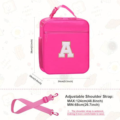 Lunch Bag Toe Insulated Lunch Box for Kids Girls Women Adult Teen School Work Travel Meal Food Containers Picnic Cooler,Lunch Purse Bag with Handheld Shoulder Strap Water Bottle Holder Pink A - color: 05-Pink A