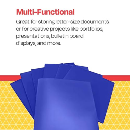 School Smart 2-Pocket Poly Folders, Blue, Pack of 25 - color: Blue, style: No Fasteners