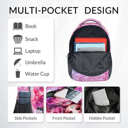 COZYAURA Girl Backpack for Girls Personalized with Name - 3-Piece School Bag Set with Insulated Lunch Box & Pencil Case for Kindergarten & Elementary Students - color: Red